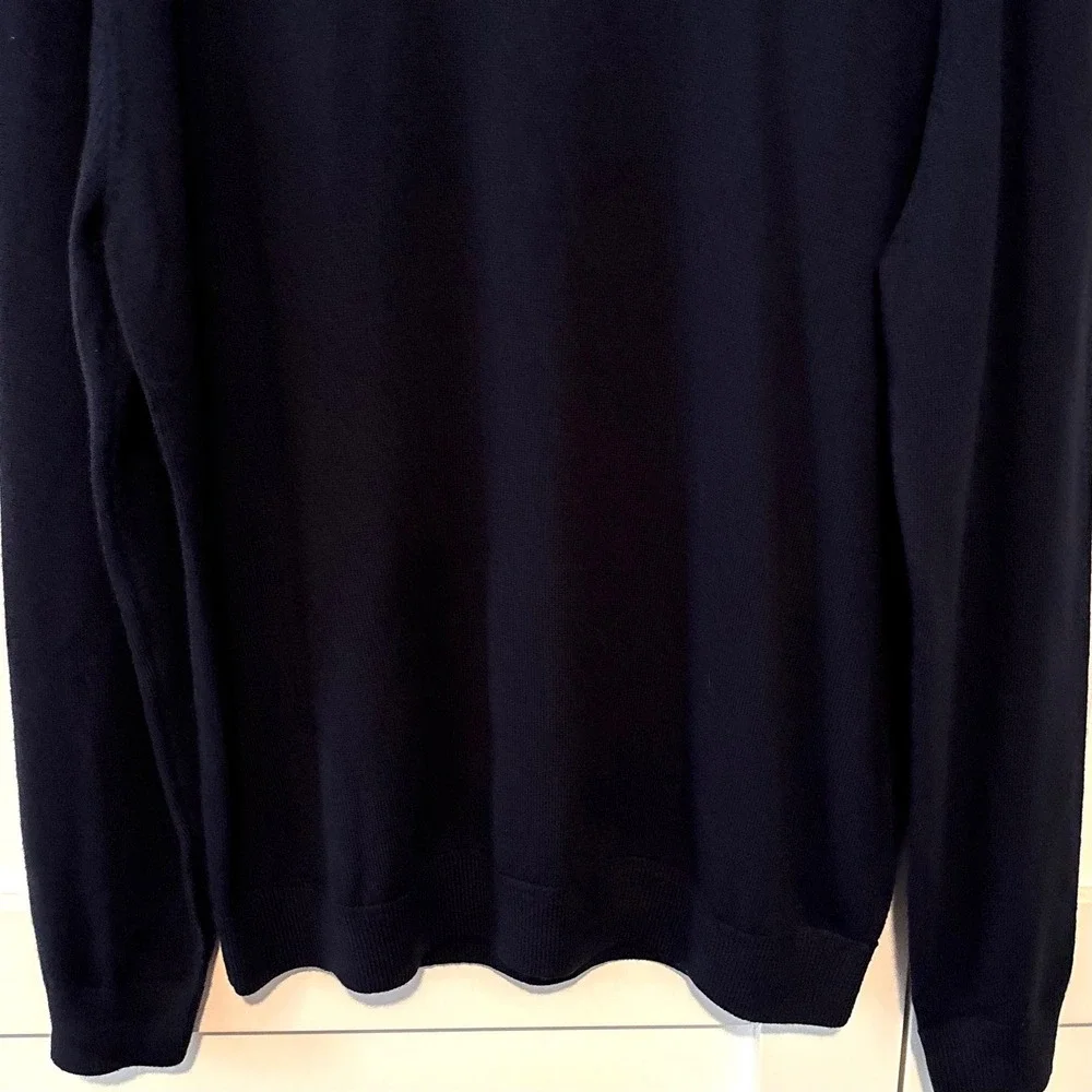 Hart Schaffner Marx Men's Navy Extra Fine Merino Wool Crewneck Sweater in Size L